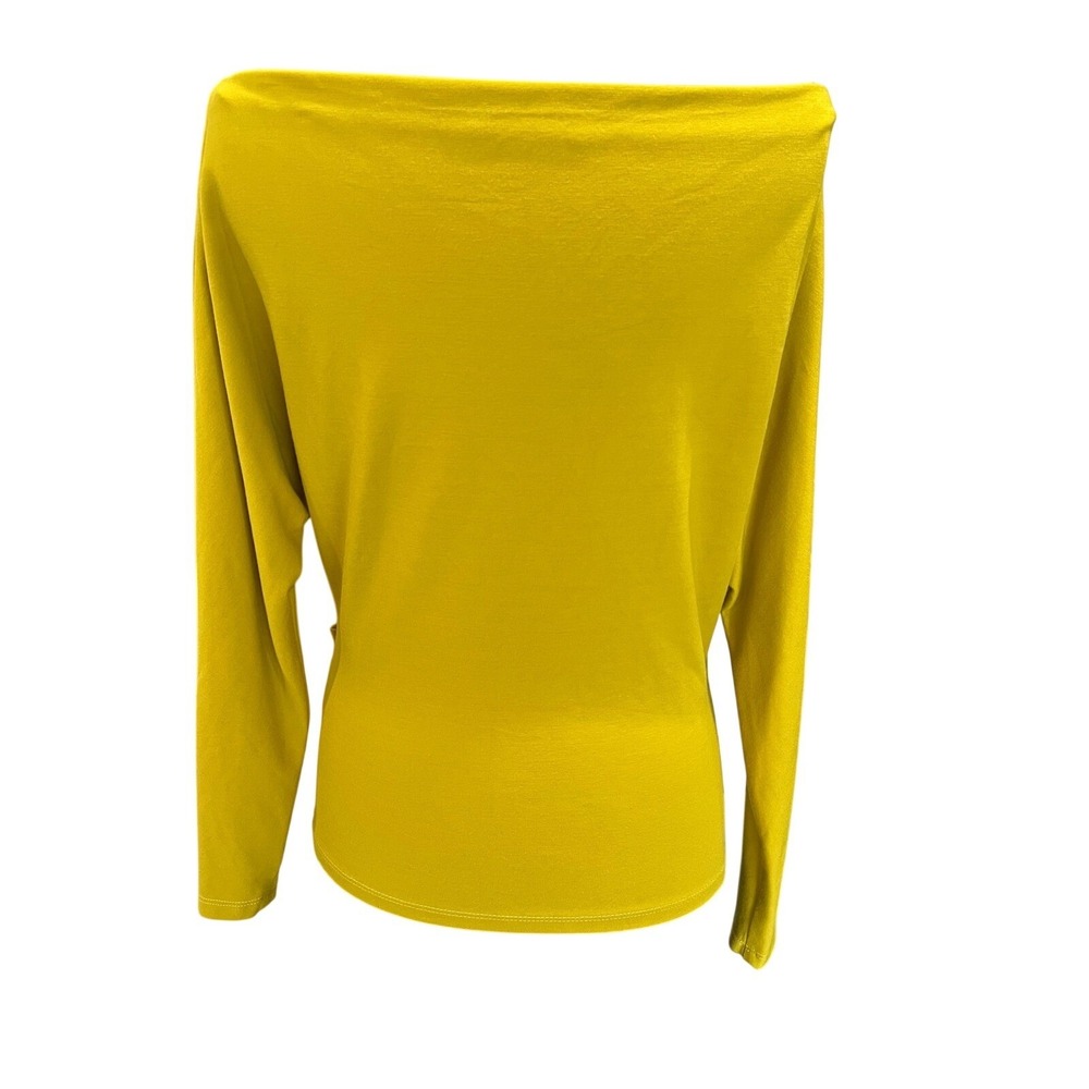 i love tyler madison Mustard Yellow Boat Neck Draped Long Sleeve Top S
